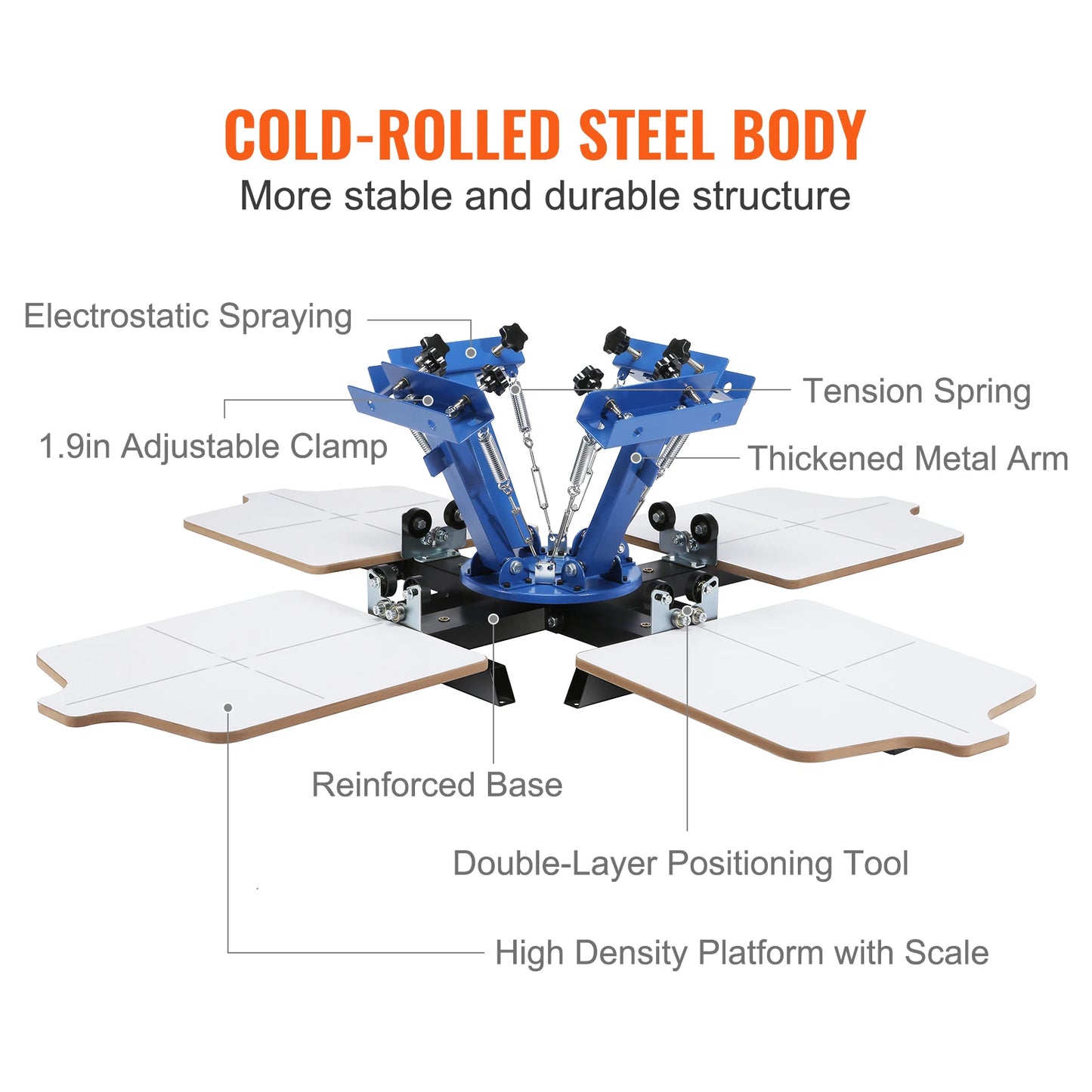 SucceBuy Screen Printing Machine 360° Rotable Silk Screen Printing Press 54x45cm Screen Printing Press Adjustable Tension
