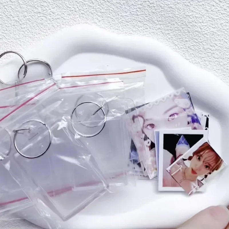 5/50pcs Transparent Rectangle Blank Clear Acrylic Insert Photo Picture Frame Keyring Keychain DIY Split Ring Key Chain 2035