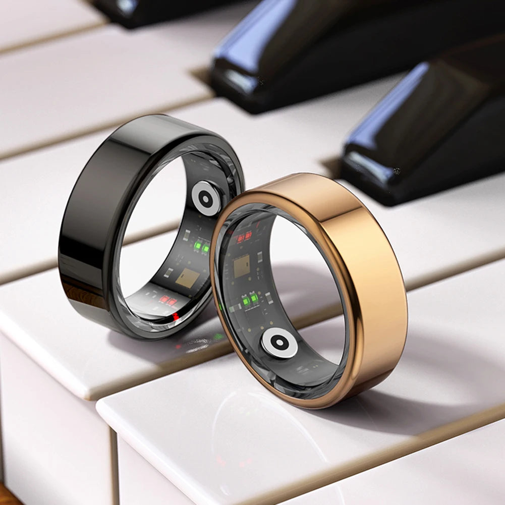 R02 Smart Ring Fitness Tracker Ring 5.0 Bluetooth-Compatible Blood Oxygen Tracker IP68 & 5ATM Waterproof for Android for IOS