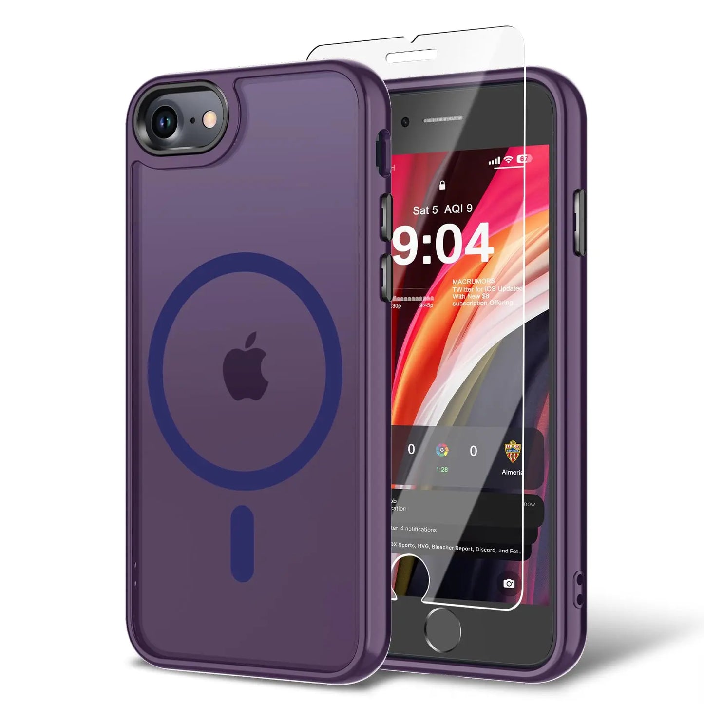 for iPhone 16E/iPhone 17E Case with Screen Protector, [Compatible with Magsafe] Ultra Slim Translucent Matte Shockproof Protecti