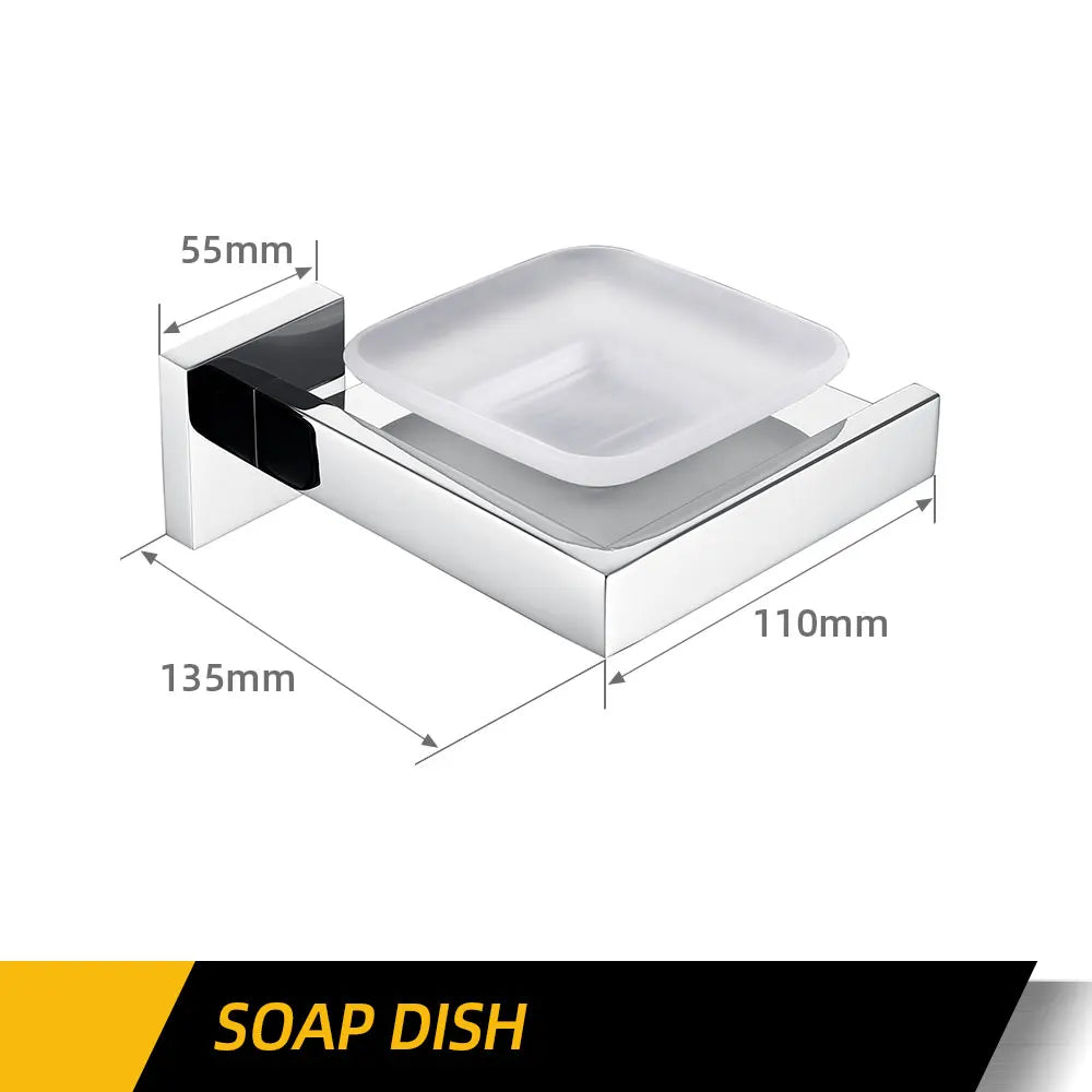 Polished Chrome Wall-mounted Stainless Steel Clothes Hook Toilet Paper Holder Towel Bar Kitchen Facilities Bathroom Accessories