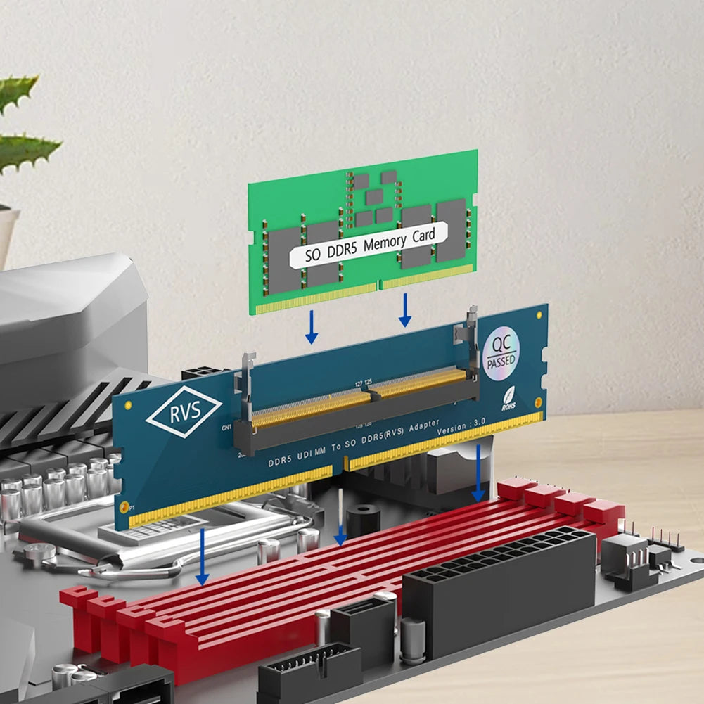 Laptop SO DDR5 RAM To Desktop DDR5 U-DIMM Adapter Overcurrent Protection Memory Card Converter DDR5 Memory RAM Adapter Card