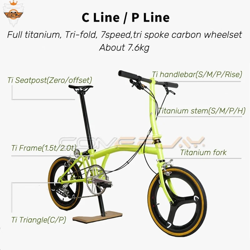 COMEPLAY Full Titanium Tri-fold Bike，Wholesale