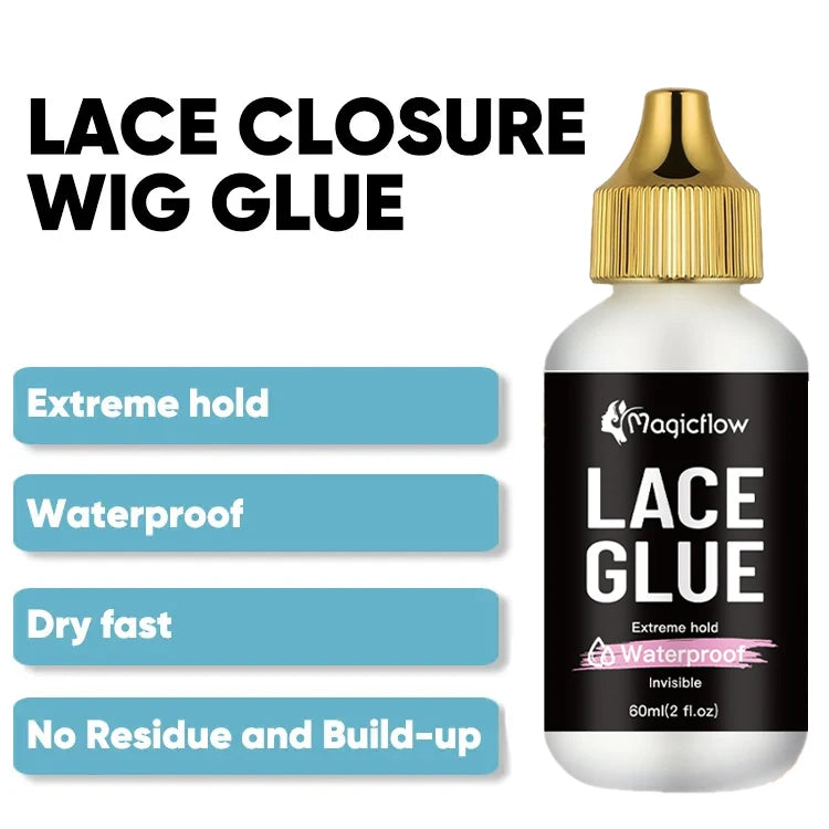 60ml/2fl.oz Waterproof Wig Lace Glue - Strong Hold, Invisible, Quick Dry & Easy Removal - No Odor Adhesive for All Wigs 2026