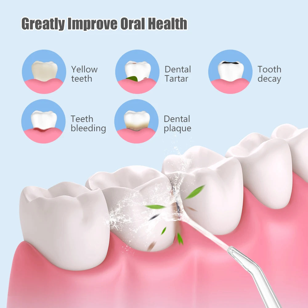 Oral Irrigator Portable Dental Water Flosser USB Rechargeable Water Jet Floss Tooth Pick 4 Jet Tip 220ml 3 Modes Teeth Cleaner ﻿