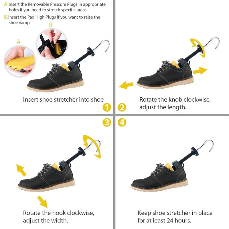 Repacego 1/2Piece Shoe Trees Adjustable Shoe Stretcher Plastic Expander Men Women Unisex Length Width shoes Extender Keeper Heel