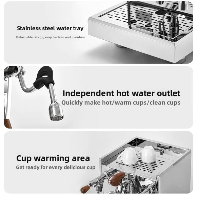 Semi-Automatic Coffee Maker,3035A/B/C Concentration E61 Brewing Head, Semi-automatic Dual Boiler 15 Bar Vibration Pump