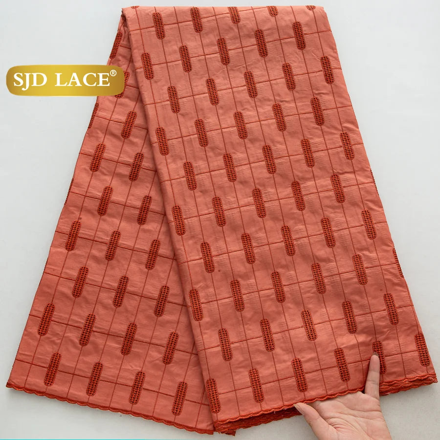 SJD LACE Swiss Voile Lace Fabrics Dubai African Cotton 5 Yards 2026 Latest African Nigerian Cotton Lace for Dresses Sew 4662