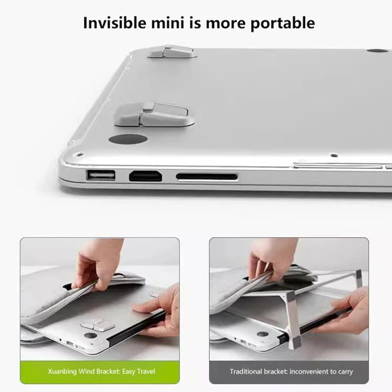 1 Pair Laptop Stand Computer Keyboard Holder Foldable Mini Size Computer Support Holder Space-saving Desk Organizer Laptop Riser