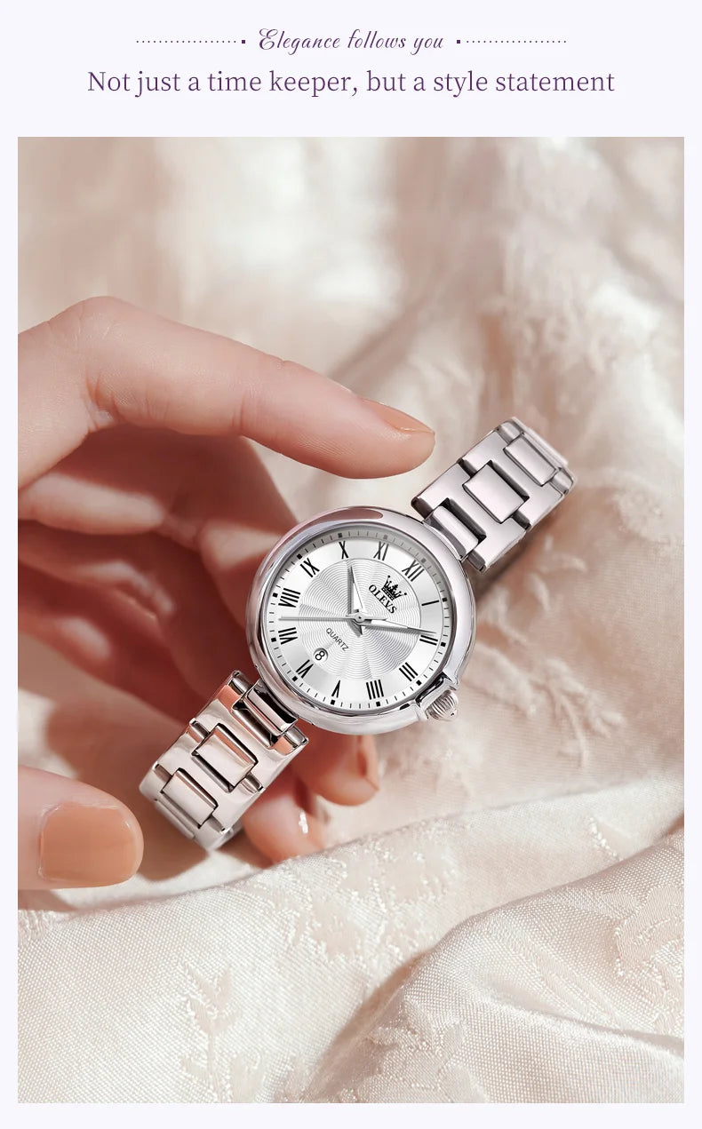 OLEVS 5608 Women Watch Luxury Brand Quartz Watch Roman Scale Waterproof Luminous Calendar Watch Elegant Women Watch Reloj Hombre