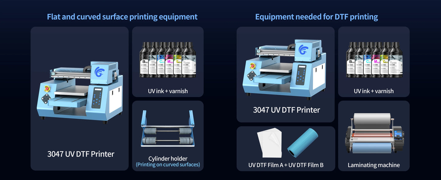 A3 UV DTF Printer For Epson XP600 Printer head A3 UV Printer for Acrylic Bottle Glass With Laminator machine uv sticker printer