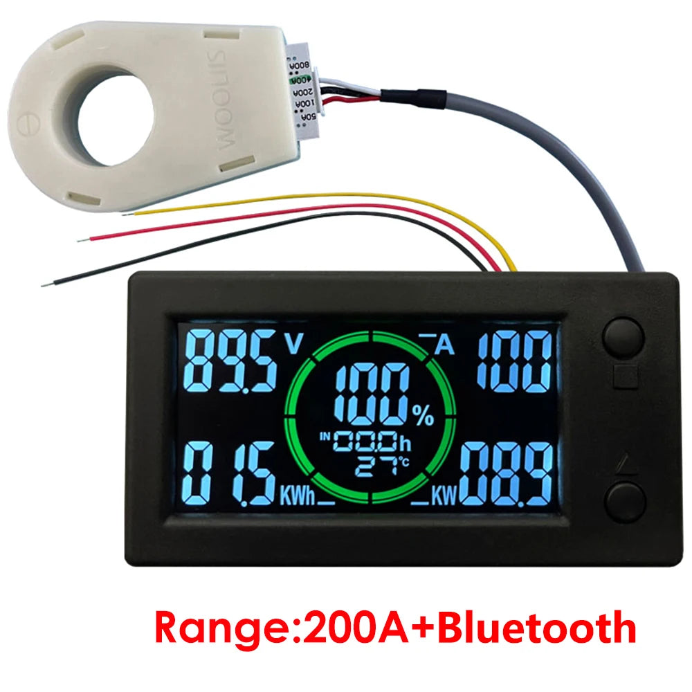 Bluetooth DC 0~300v Battery Monitor Hall Coulomb Tester Digital Voltmeter Ammeter Capacity Power Electricity AH Voltage Meter