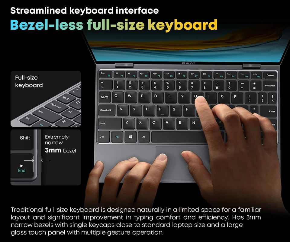 CHUWI MiniBook X 2-in-1 Laptop Intel N150(up to 3.6GHz) 512GB ROM 16GB LPDDR5 10.51" 2K FHD IPS Windows 11 Touch Screen Laptop