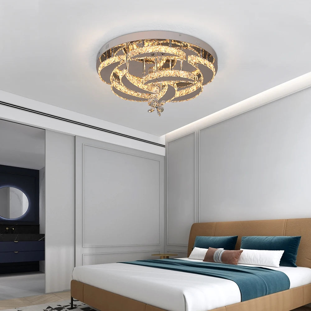 VETRULUS Luxury K9 Crystal Chandelier Modern Ceiling Lamp Led Living Dining Room Decor Pendant Light Dimmable Lustre Home