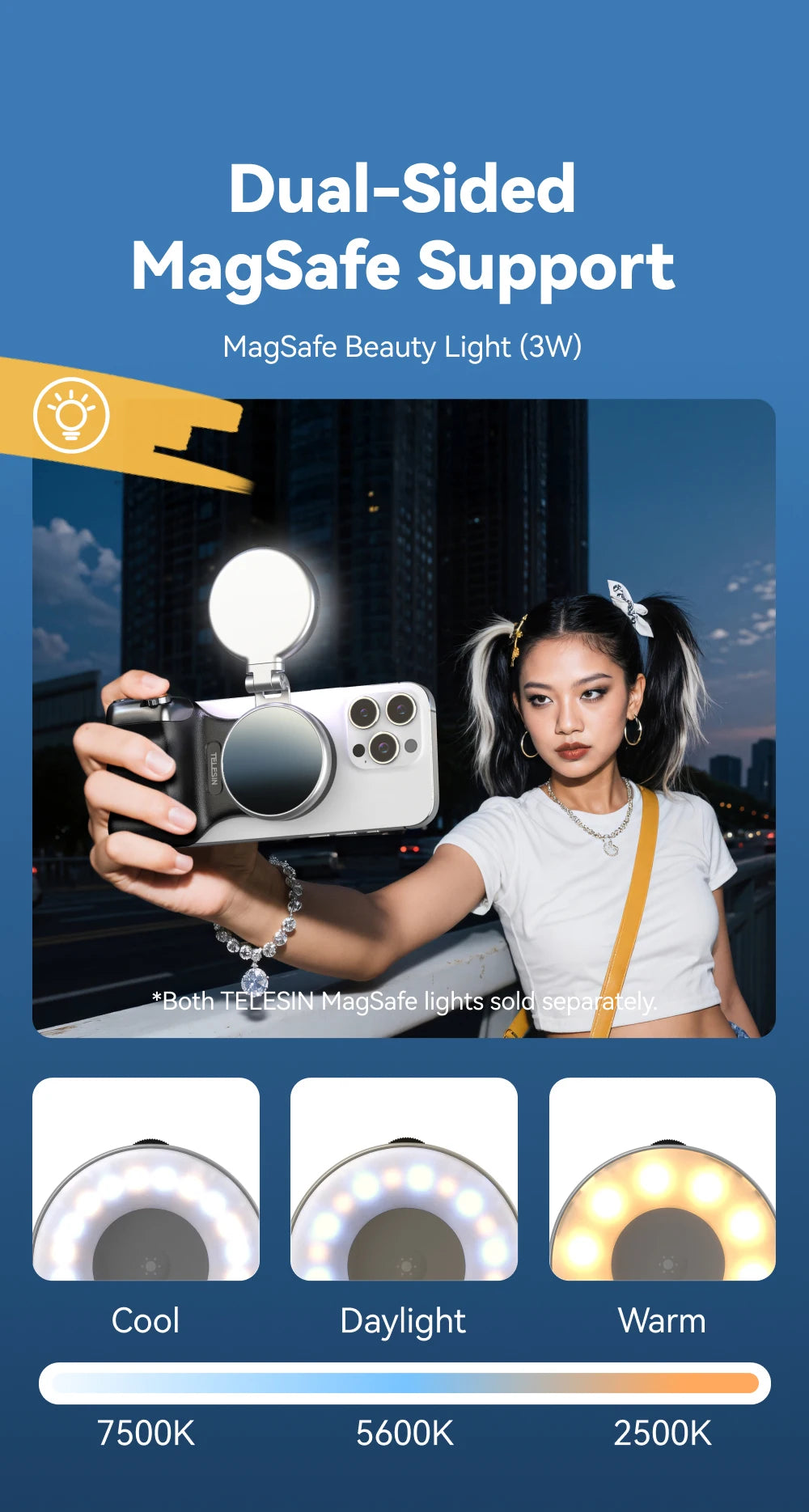 TELESIN Magnetic Phone Camera Shoot Hand Grip Universal Smart Phone Holder Shooting Aid Remote Control Handle for Iphone Andriod
