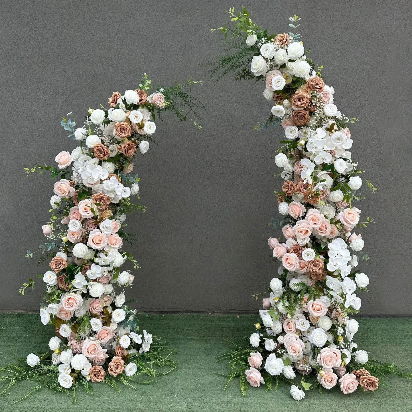 Trumpet Arch Artificial Flower Arrangement, Moon Shape, Wedding Background Props, Party Decoration, Luxury