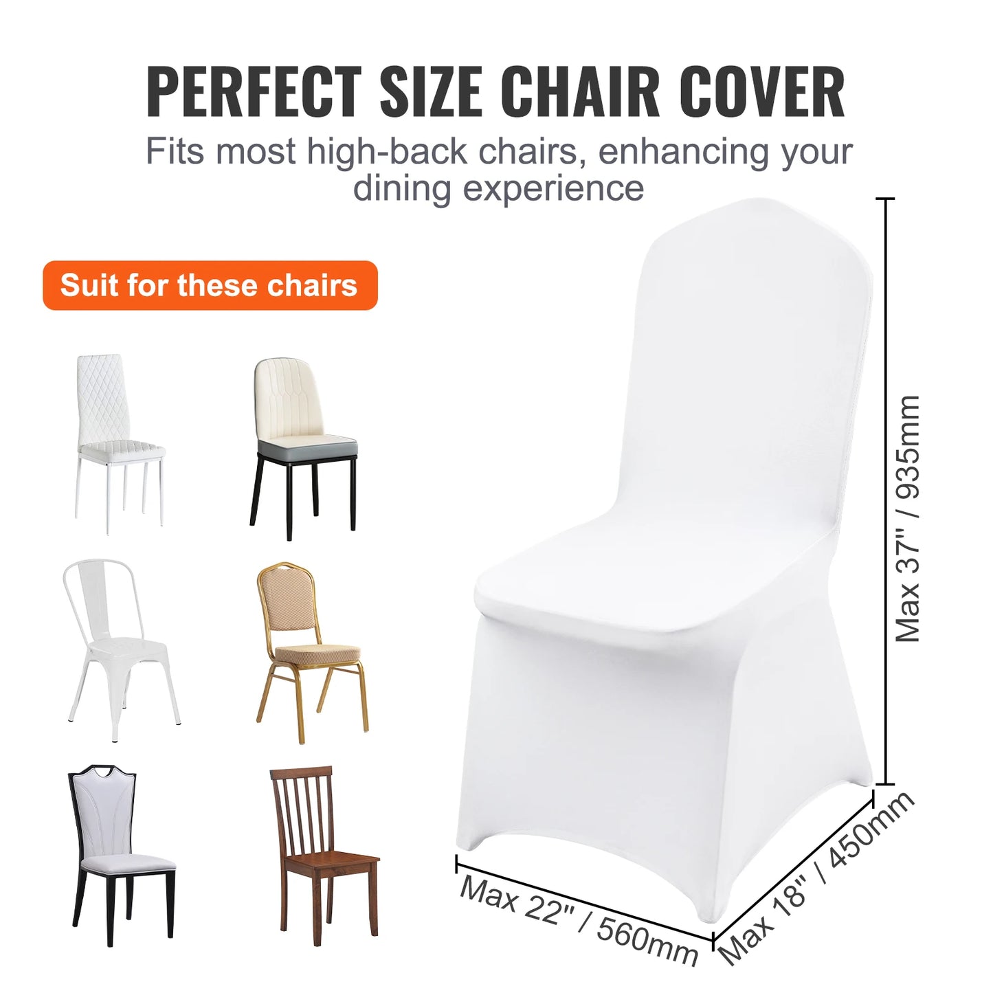 SucceBuy 12/30pcs Spandex Wedding Chair Seat Cover Washable Protective Slipcovers Wedding Holiday Banquet Universal Chair Cover