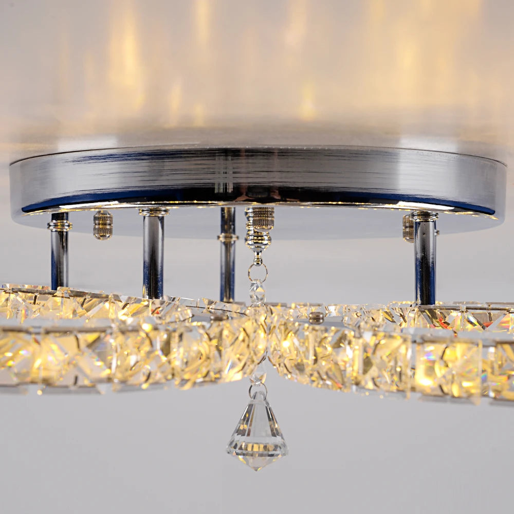 Modern Led Chandelier K9 Crystal Ceiling Lamp Fixture Bedroom Living Dining Room Pendant Light Lustres Home Decor Plafonnier Lum