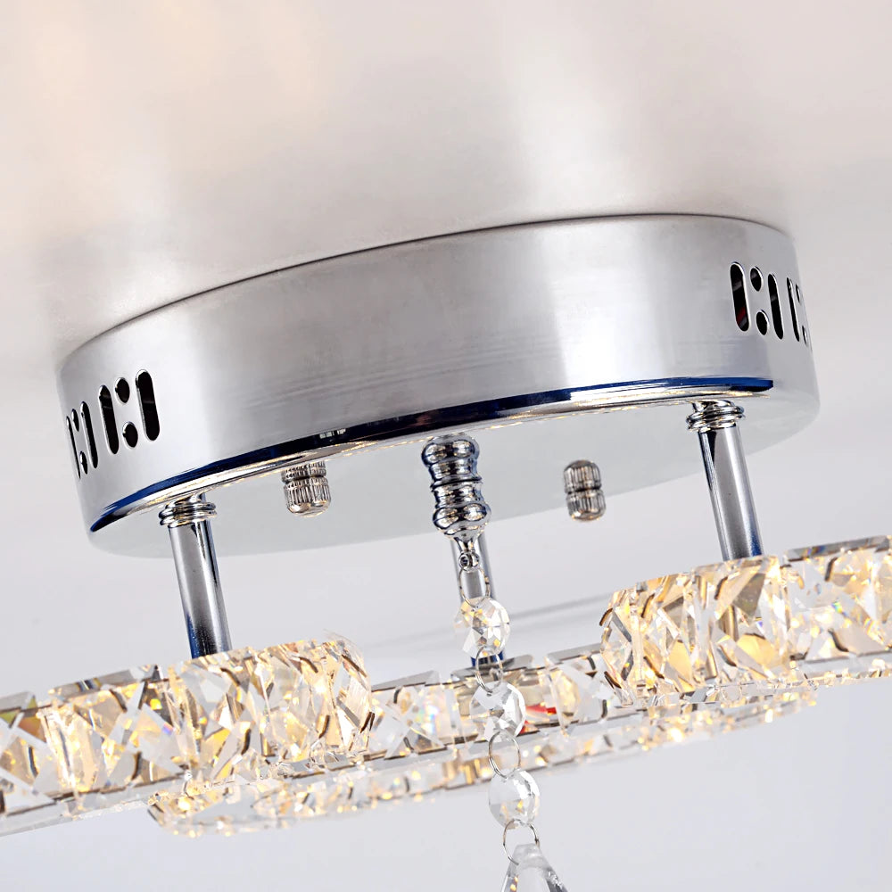 Modern Led Chandelier K9 Crystal Ceiling Lamp Fixture Bedroom Living Dining Room Pendant Light Lustres Home Decor Plafonnier Lum