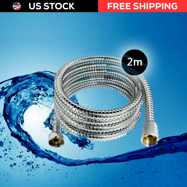 2m Flexible Shower Hose for Handheld Showerhead - Durable Plumbing Tube for Bathroom Use