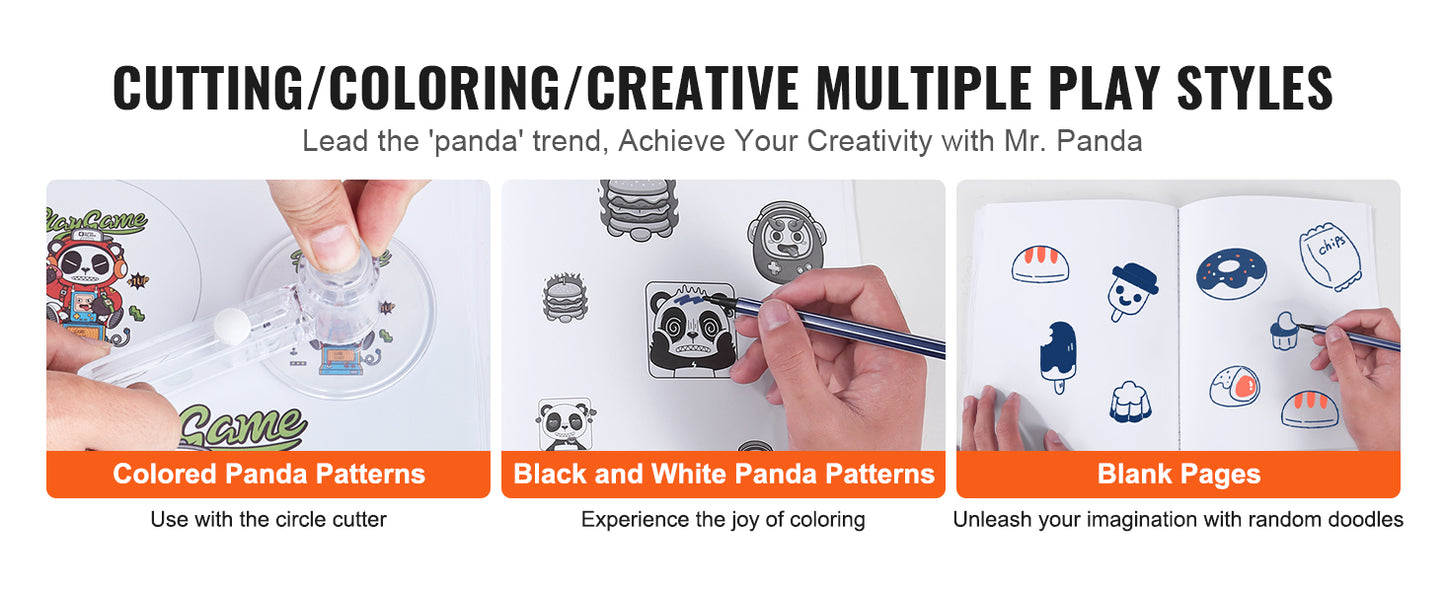 SucceBuy 3-IN-1 Button Maker Button Maker Machine with Panda Magic Book  Ergonomic Arc Handle Punch Press Kit