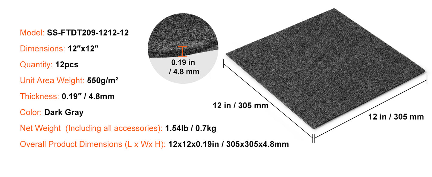 SucceBuy Carpet Tiles Peel & Stick Self Adhesive Carpet Floor Tile Soft Padded Carpet Tiles Bedroom Living Room Indoor Outdoor