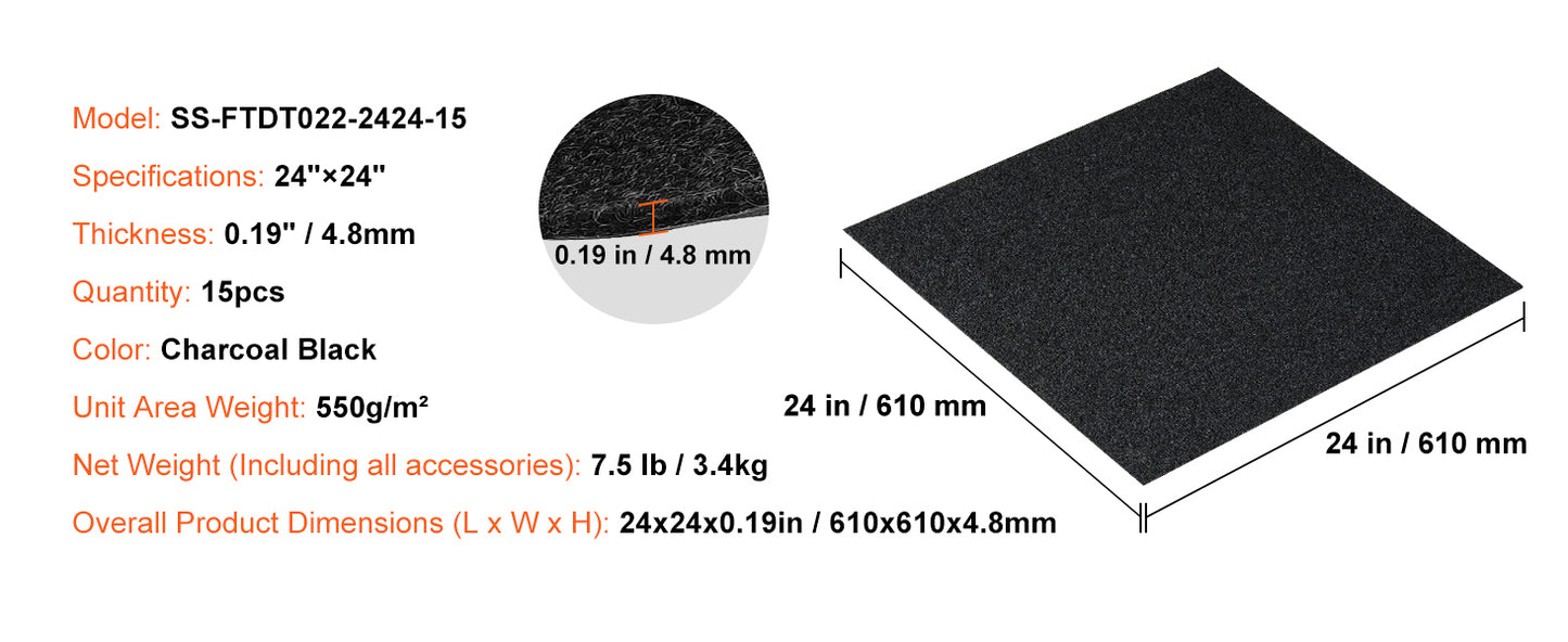 SucceBuy Carpet Tiles Peel & Stick Self Adhesive Carpet Floor Tile Soft Padded Carpet Tiles Bedroom Living Room Indoor Outdoor