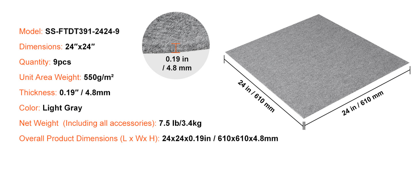 SucceBuy Carpet Tiles Peel & Stick Self Adhesive Carpet Floor Tile Soft Padded Carpet Tiles Bedroom Living Room Indoor Outdoor