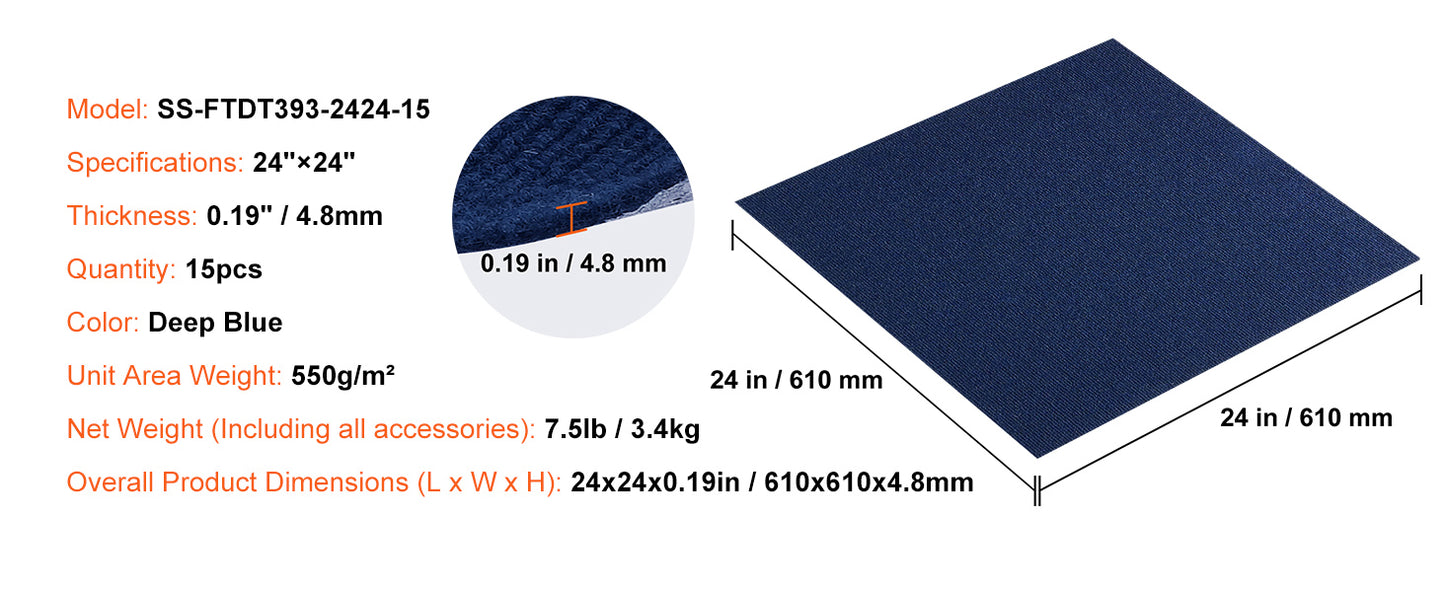 SucceBuy Carpet Tiles Peel & Stick Self Adhesive Carpet Floor Tile Soft Padded Carpet Tiles Bedroom Living Room Indoor Outdoor