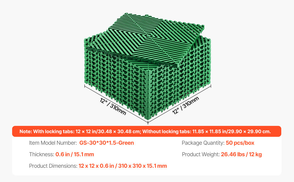 SucceBuy Interlocking Drainage Mat 12inx12in 12/24/40/50/55 Pcs Splicing Mats Non-Slip PP Drainage Floor Tile & Shower Mat