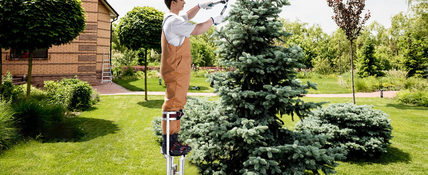 SucceBuy Drywall Stilts 18''/36''Adjustable Aluminum Tool Stilts with Protective Knee Pads Non-Slip Work Stilts for Home
