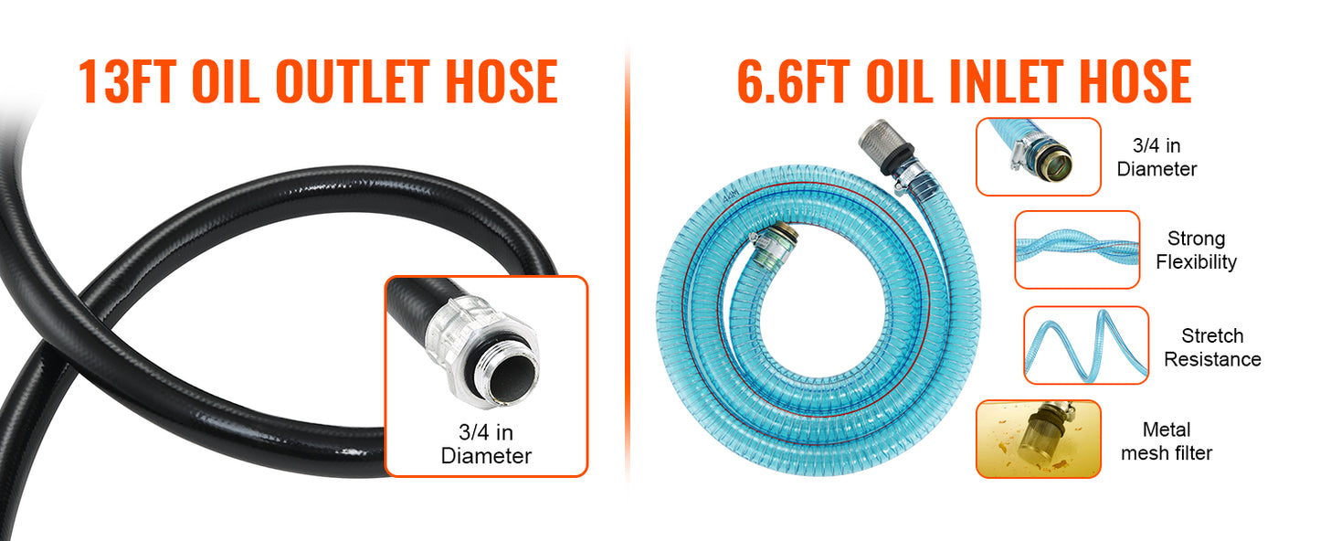 SucceBuy Diesel Fuel Transfer Pump Kit 10GPM 12V DC Portable Electric Self-Priming Fuel Transfer Extractor Refueling Use Tool