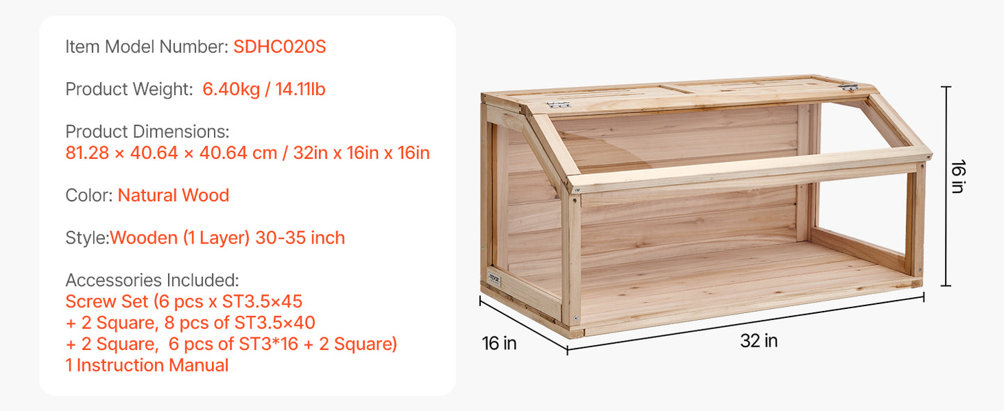 SucceBuy Wooden Hamster Cage 270° Viewing Hamster Habitat Hamster Cage with Openable Top Ventilated Animal Cage for Gerbils Mice