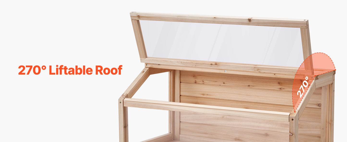 SucceBuy Wooden Hamster Cage 270° Viewing Hamster Habitat Hamster Cage with Openable Top Ventilated Animal Cage for Gerbils Mice