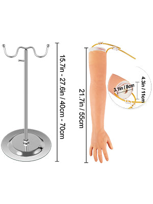 SucceBuy Phlebotomy Practice Kit IV Venipuncture Intravenous Training Simulation Arm Kit for Students Nurses and Professionals