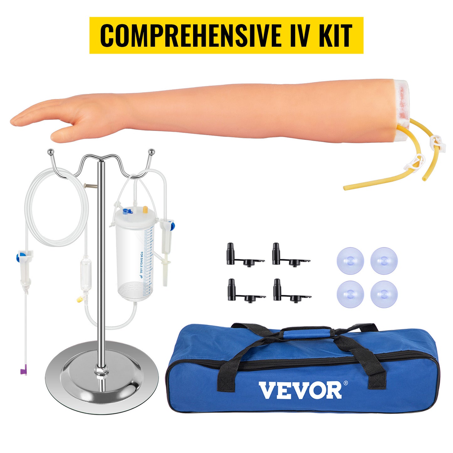 SucceBuy Phlebotomy Practice Kit IV Venipuncture Intravenous Training Simulation Arm Kit for Students Nurses and Professionals