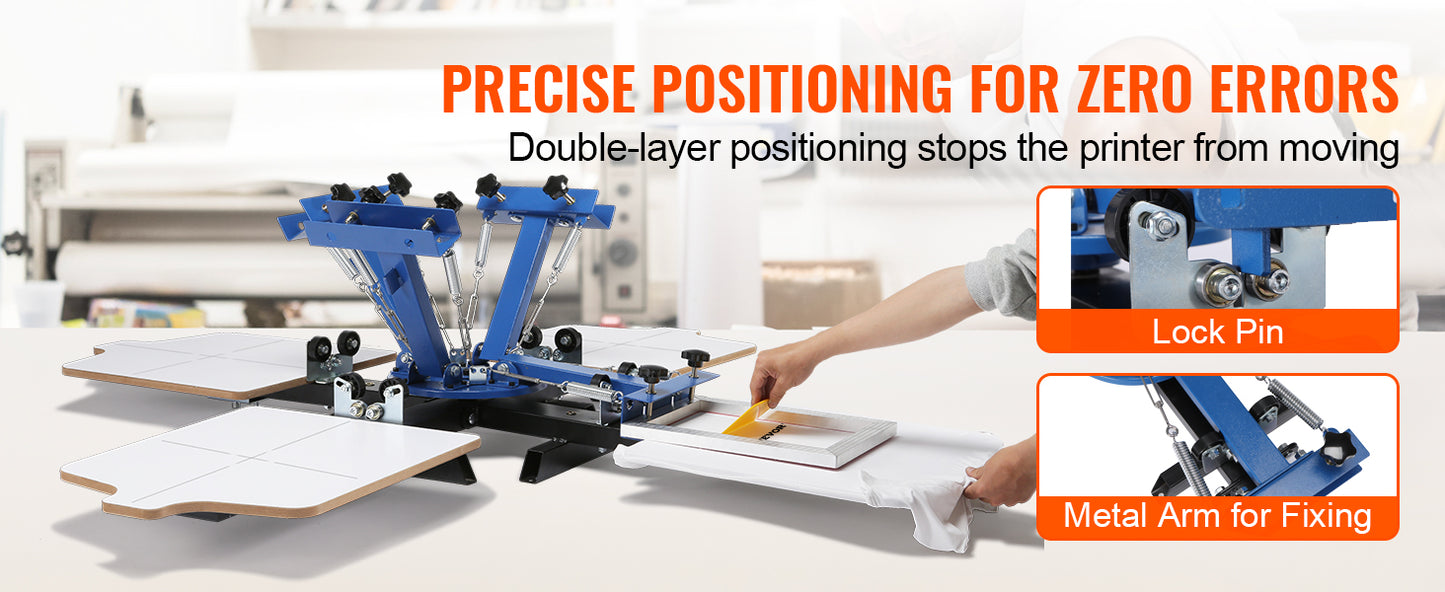 SucceBuy Screen Printing Machine 360° Rotable Silk Screen Printing Press 54x45cm Screen Printing Press Adjustable Tension