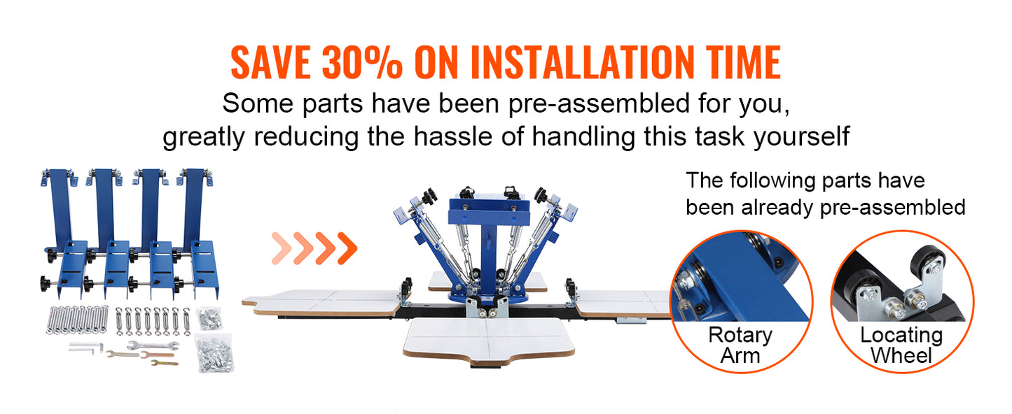 SucceBuy Screen Printing Machine 360° Rotable Silk Screen Printing Press 54x45cm Screen Printing Press Adjustable Tension
