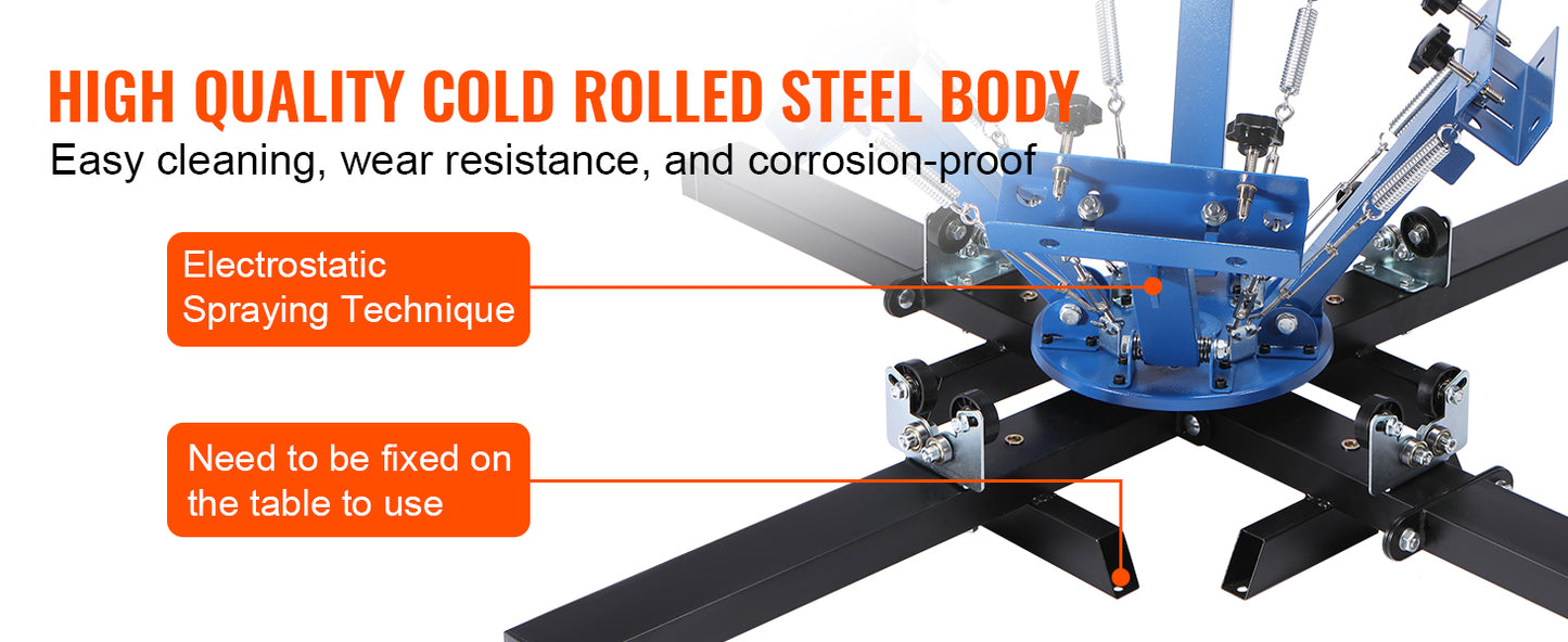 SucceBuy Screen Printing Machine 360° Rotable Silk Screen Printing Press 54x45cm Screen Printing Press Adjustable Tension
