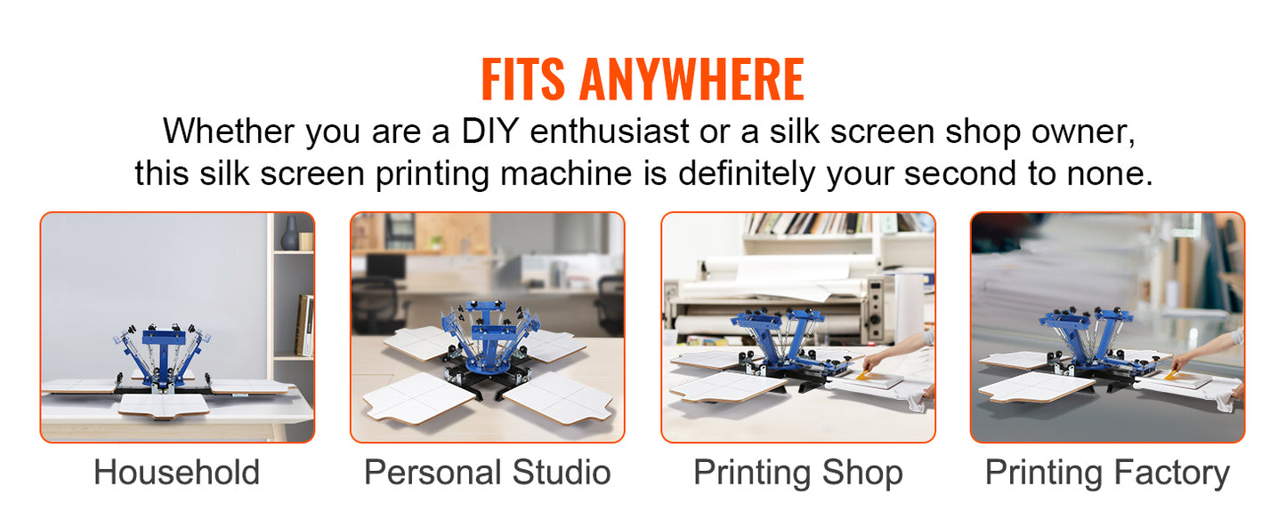 SucceBuy Screen Printing Machine 360° Rotable Silk Screen Printing Press 54x45cm Screen Printing Press Adjustable Tension