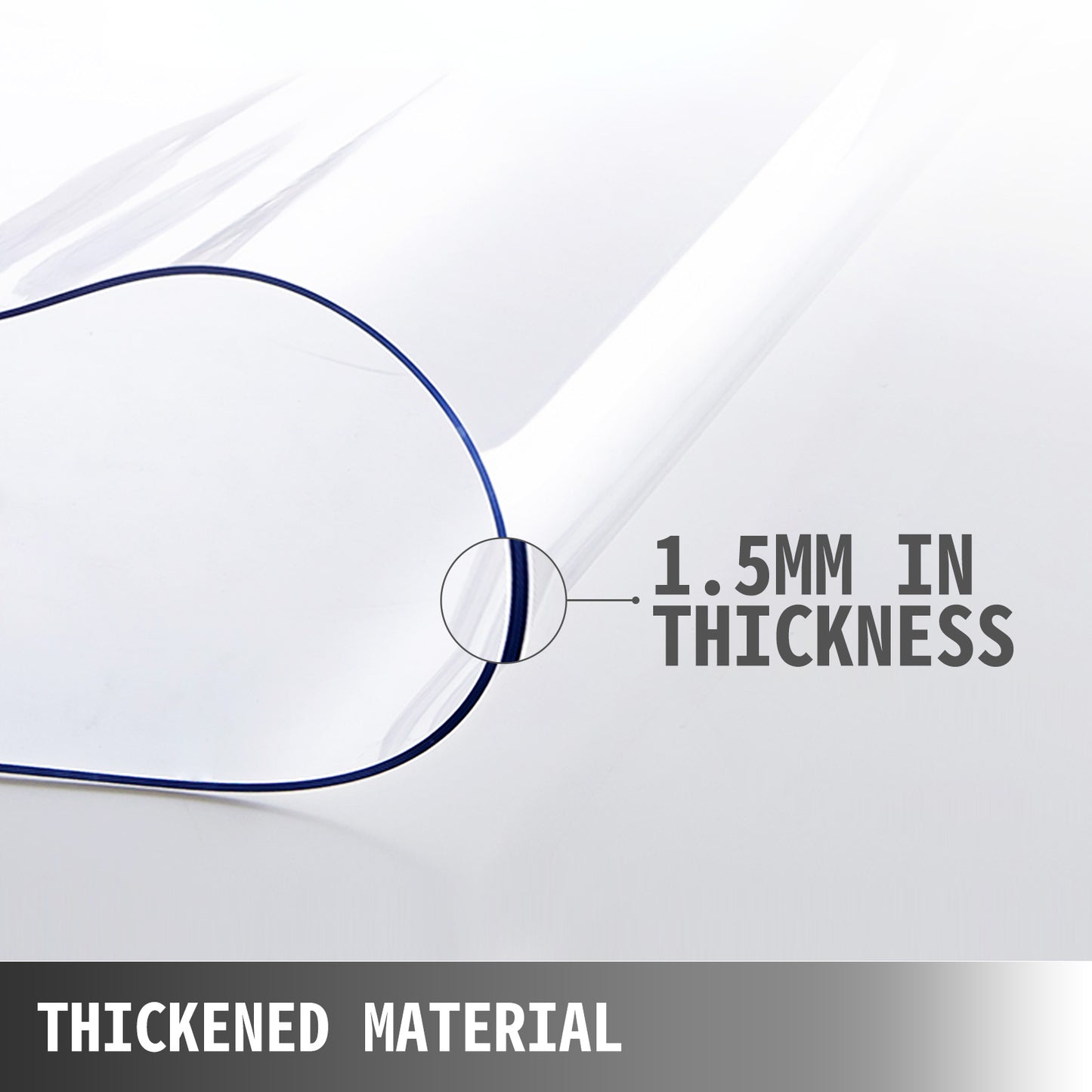 VEVOR PVC Tablecloth Transparent Table Cloth 1.5mm 2mm Waterproof Oilproof Plastic Soft Glass Protector Cover for Dining Table