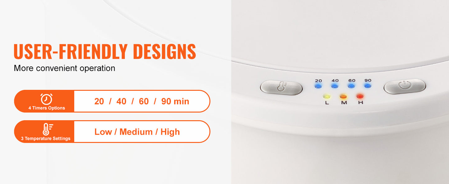 SucceBuy Towel Warmer 20L Large Towel Warmer Bucket with LED Screen Auto Shut Off Child Safety Lock Heat 4-Level Time Adjustable