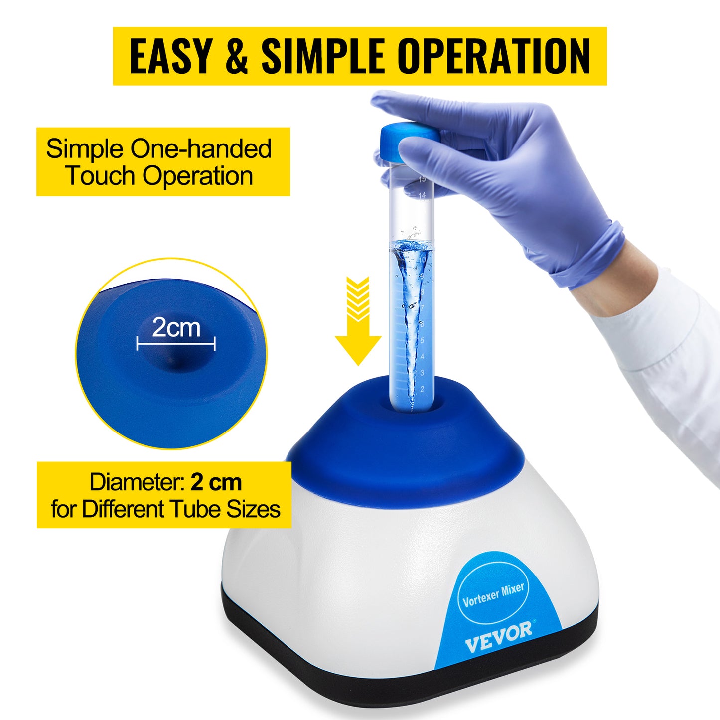 VEVOR Lab Mini Vortex Mixer 3000/6000 RPM Fixed Speed Shaker 50ML Laboratory Equipment Use for Test Tube Tattoo Ink Nail Polish
