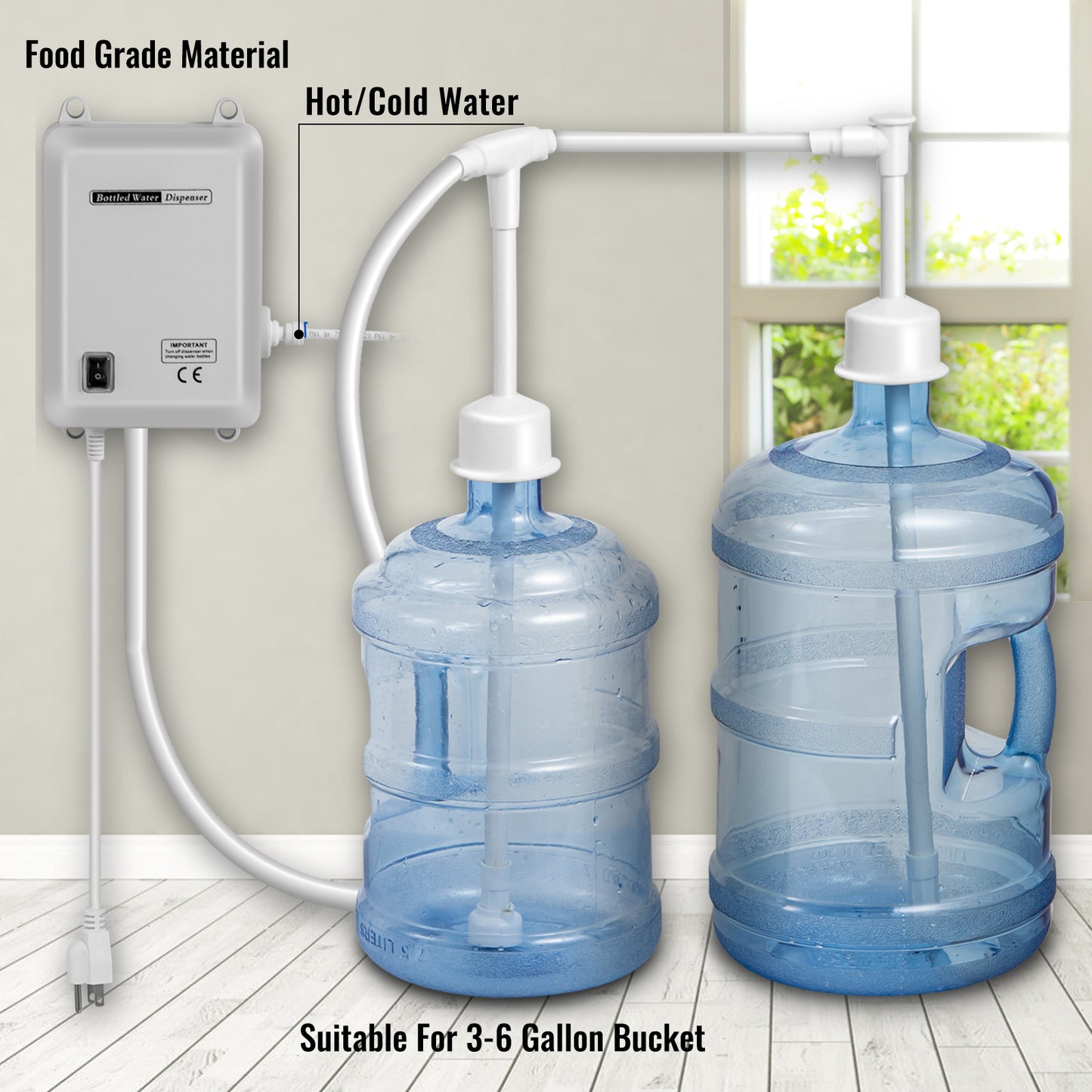 SucceBuy Water Bottle Dispenser Pump System Filter Softener Single/Double Pipe Reverse Osmosis Equipment Refrigerator Ice Maker