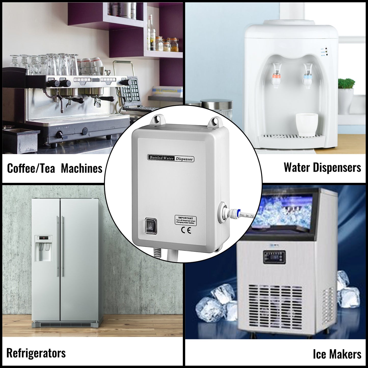 SucceBuy Water Bottle Dispenser Pump System Filter Softener Single/Double Pipe Reverse Osmosis Equipment Refrigerator Ice Maker
