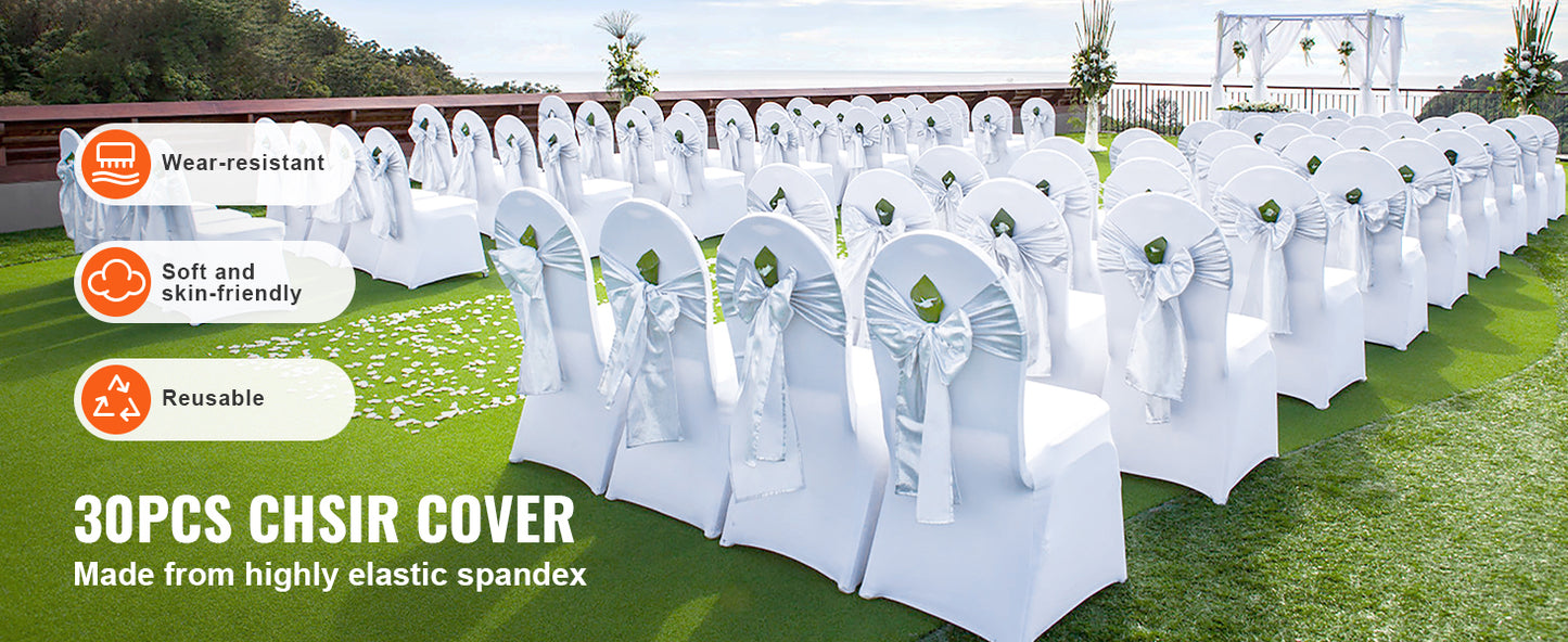 SucceBuy 12-100pcs Stretch Spandex Chair Covers Universal Fitted Chair Cover Removable Washable Slipcovers for Wedding Holiday