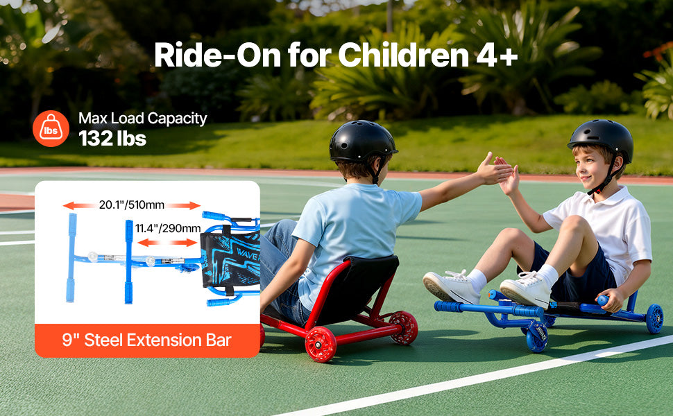 SucceBuy 132/198lbs Ride on Scooter Swing Side-to-Side Powered by Zig-Zag Motion Sports Games Drifting Toys for Children Gifts